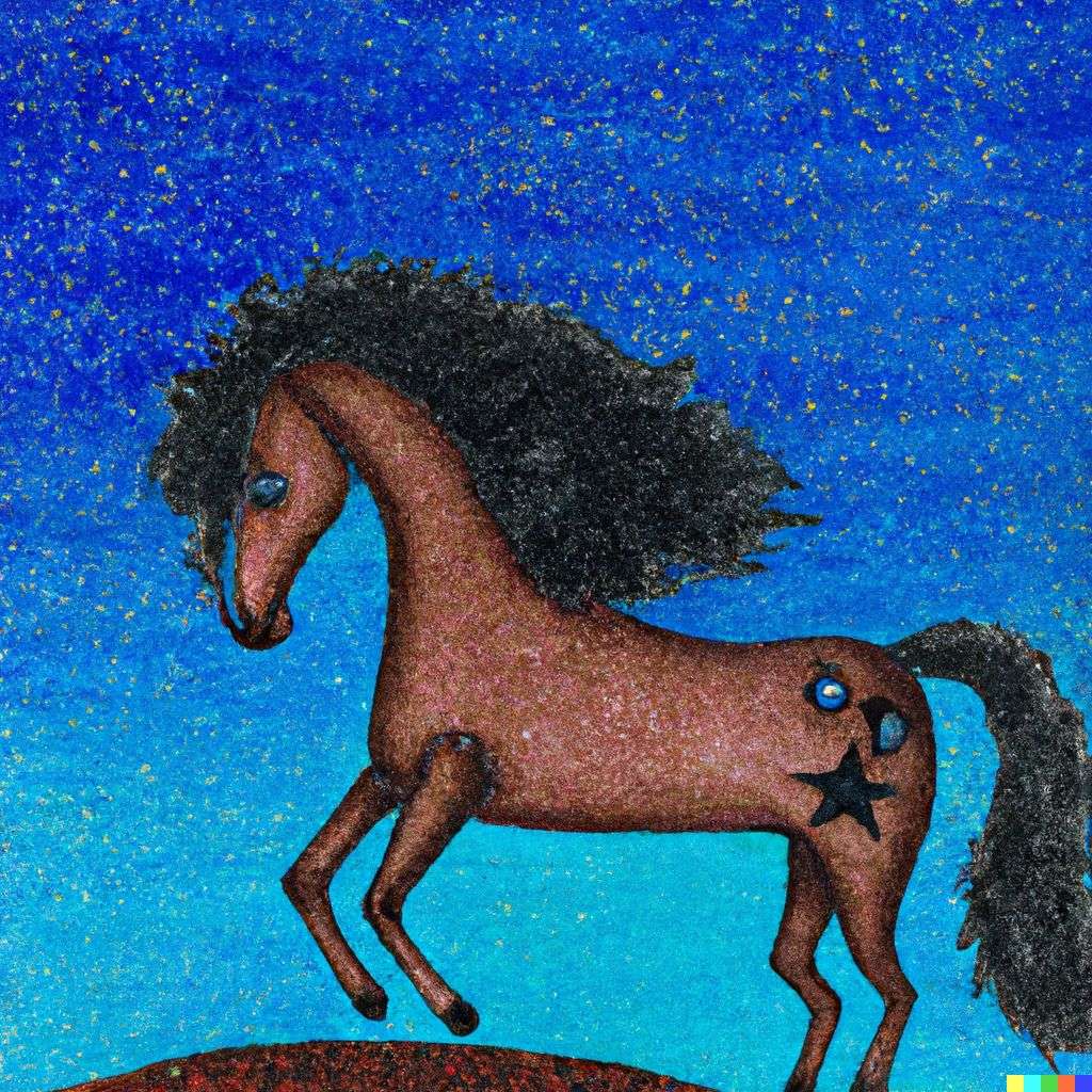 a horse, greeting card illustration